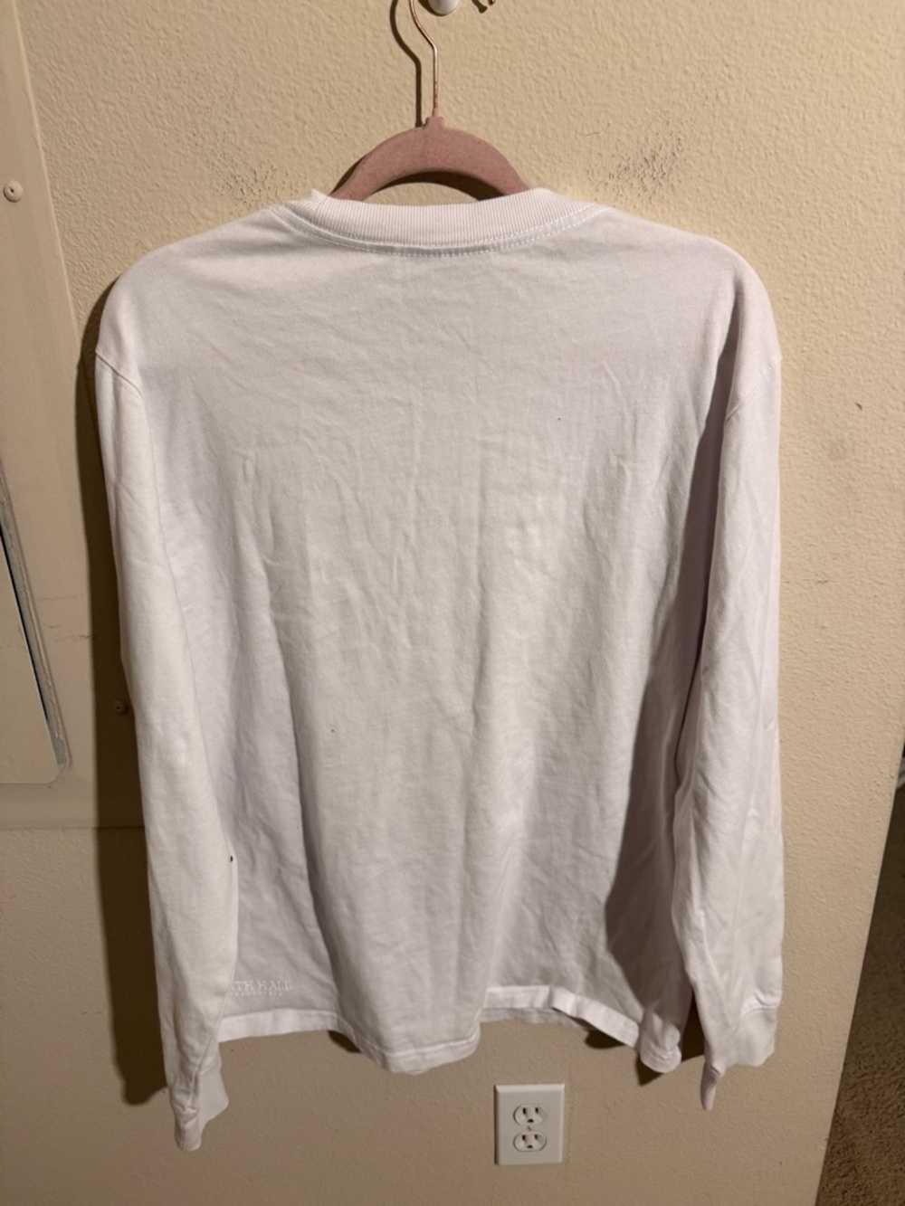 Ninth Hall Fundamentals White Long Sleeve Logo Tee Size M Boxy Streetwear - Picture 3 of 7